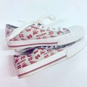 Mississippi State Bulldogs Women's Canvas Sneakers - Red and White
